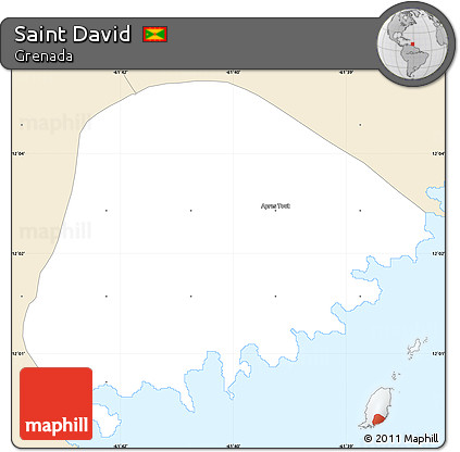 Classic Style Simple Map of Saint David