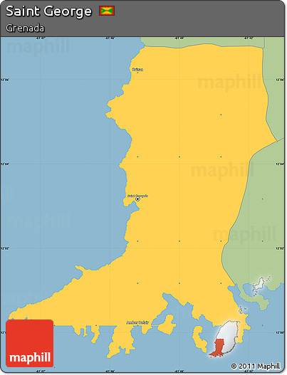 Savanna Style Simple Map of Saint George