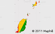 Flag Simple Map of Grenada, flag aligned to the middle