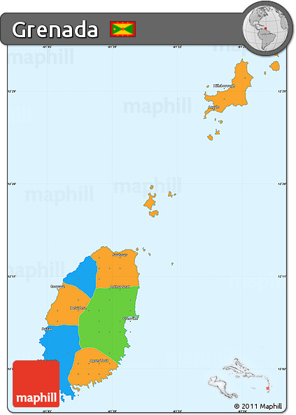 Political Simple Map of Grenada