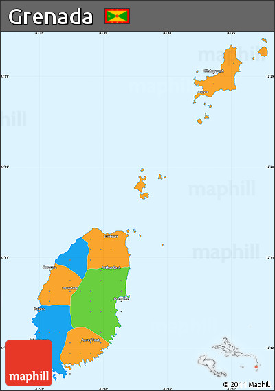 Political Simple Map of Grenada