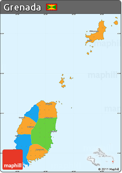 Political Simple Map of Grenada