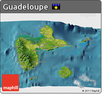 Satellite 3D Map of Guadeloupe