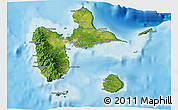 Satellite 3D Map of Guadeloupe, political outside