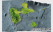 Satellite 3D Map of Guadeloupe, semi-desaturated