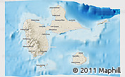 Shaded Relief 3D Map of Guadeloupe, lighten, land only