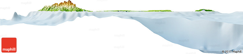Physical Horizon Map of Guadeloupe, lighten