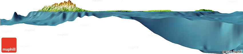 Physical Horizon Map of Guadeloupe, satellite outside
