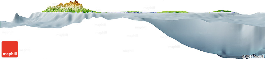 Physical Horizon Map of Guadeloupe, semi-desaturated