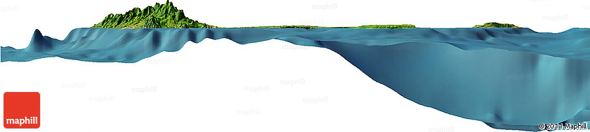 Satellite Horizon Map of Guadeloupe, shaded relief outside, satellite sea Satellite Horizon Map of Guadeloupe, shaded relief outside, satellite sea