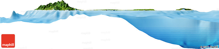 Satellite Horizon Map of Guadeloupe, single color outside, bathymetry sea, shaded relief sea