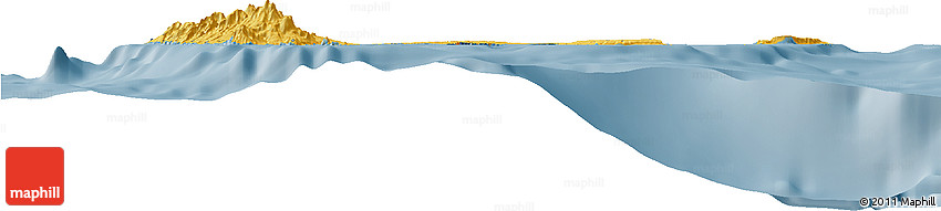 Savanna Style Horizon Map of Guadeloupe, single color outside