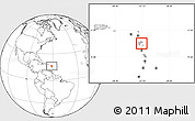 Gray Location Map of Guadeloupe, blank outside