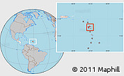 Gray Location Map of Guadeloupe, highlighted continent