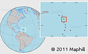 Physical Location Map of Guadeloupe, gray outside