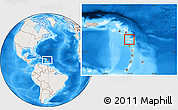 Shaded Relief Location Map of Guadeloupe, lighten, land only
