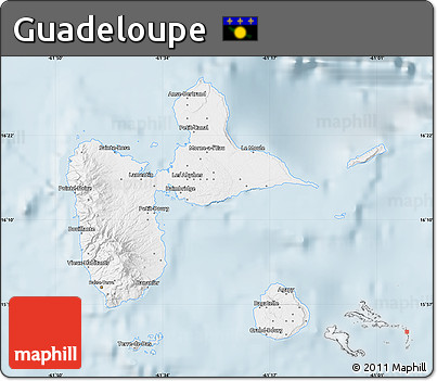Classic Style Map of Guadeloupe, single color outside
