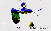 Flag Map of Guadeloupe, flag centered