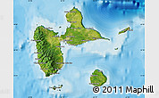 Satellite Map of Guadeloupe, political outside
