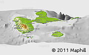 Physical Panoramic Map of Guadeloupe, desaturated