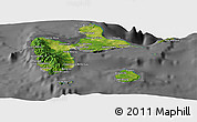 Satellite Panoramic Map of Guadeloupe, desaturated