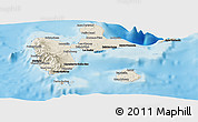 Shaded Relief Panoramic Map of Guadeloupe, darken, land only