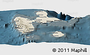 Shaded Relief Panoramic Map of Guadeloupe, darken