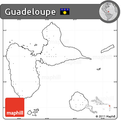 Blank Simple Map of Guadeloupe, cropped outside, no labels