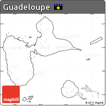 Blank Simple Map of Guadeloupe, cropped outside, no labels