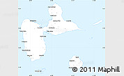 Gray Simple Map of Guadeloupe, single color outside