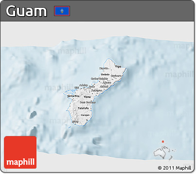 Classic Style 3D Map of Guam