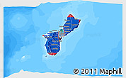 Flag 3D Map of Guam, single color outside, bathymetry sea