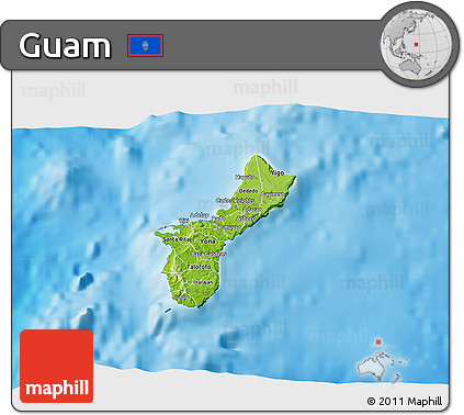 Physical 3D Map of Guam