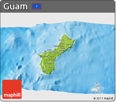 Physical 3D Map of Guam