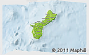 Physical 3D Map of Guam, lighten