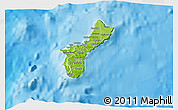 Physical 3D Map of Guam, political outside