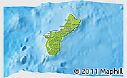 Physical 3D Map of Guam, political shades outside