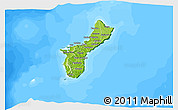 Physical 3D Map of Guam, single color outside, bathymetry sea