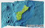 Physical 3D Map of Guam, single color outside, satellite sea