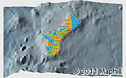 Political 3D Map of Guam, darken, semi-desaturated