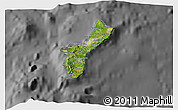 Satellite 3D Map of Guam, desaturated