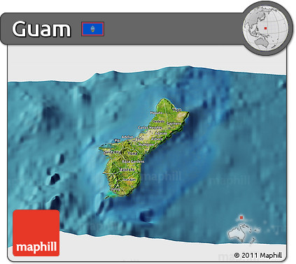 Satellite 3D Map of Guam