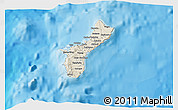Shaded Relief 3D Map of Guam, political outside