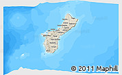 Shaded Relief 3D Map of Guam, single color outside, bathymetry sea