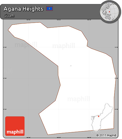 Gray Simple Map of Agana Heights, cropped outside