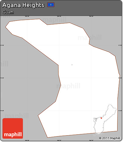Gray Simple Map of Agana Heights, cropped outside