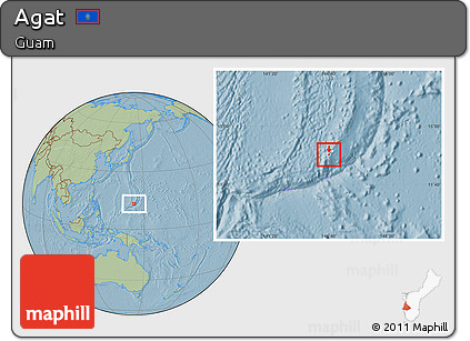 Savanna Style Location Map of Agat, highlighted country, hill shading