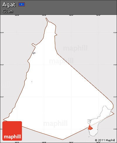Classic Style Simple Map of Agat, cropped outside