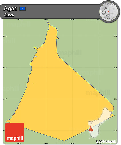 Savanna Style Simple Map of Agat, cropped outside