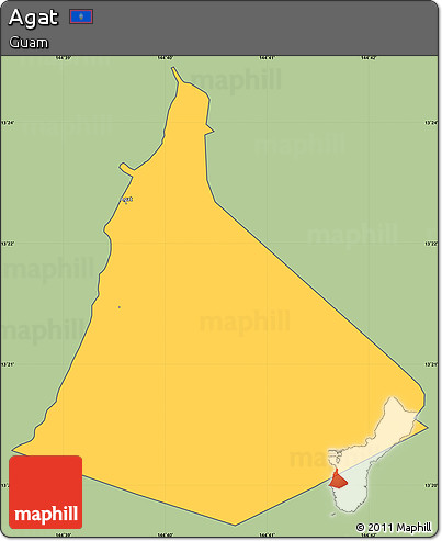Savanna Style Simple Map of Agat, cropped outside